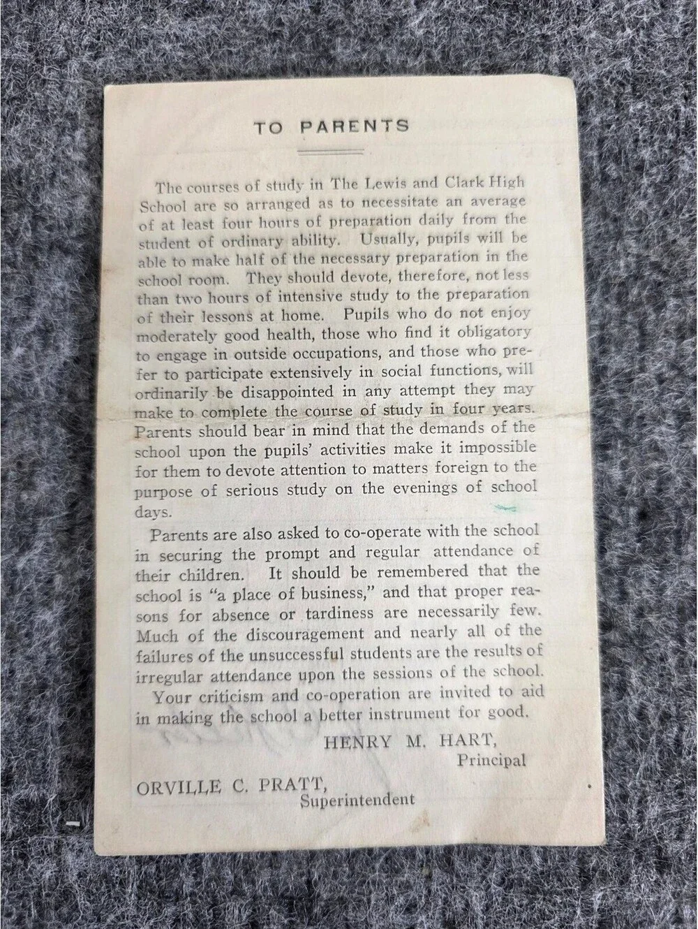 1917 Lewis and Clark High School Spokane WA Student Report Card